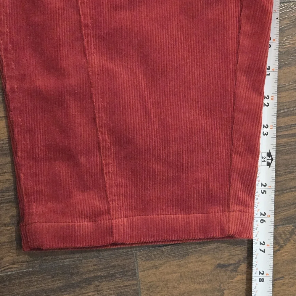 New UNIVERSAL STANDARD Dakota Twisted Barrel Leg Corduroy Pants Red Size 4